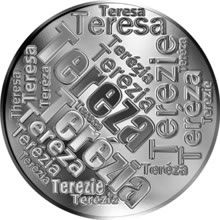 Náhled Reverzní strany - Česká jména - Tereza - velká stříbrná medaile 1 Oz