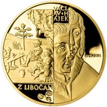 Náhled Averzní strany - Kronika česká Václava Hájka z Libočan - 475. výročí zlato proof