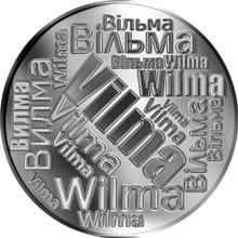 Náhled Reverzní strany - Česká jména - Vilma - velká stříbrná medaile 1 Oz