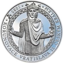 Náhled Averzní strany - Korunovace Vratislava II českým králem - stříbro Proof