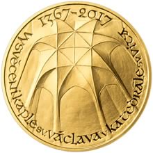 Náhled Averzní strany - Vysvěcení kaple sv. Václava v katedrále sv. Víta - 650. výročí zlato proof