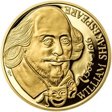 Náhled Averzní strany - William Shakespeare - 450. výročí narození zlato b.k.