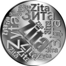 Náhled Reverzní strany - Česká jména - Zita - velká stříbrná medaile 1 Oz