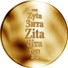 Náhled Reverzní strany - Česká jména - Zita - zlatá medaile