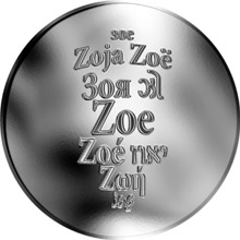 Náhled Reverzní strany - Česká jména - Zoe - stříbrná medaile