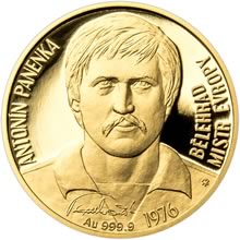 Náhled Averzní strany - Zlatá 1/4 Oz mince 10 NZD Antonín Panenka proof