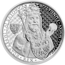 Náhled Averzní strany - Stříbrná mince 1 NZD Karel IV. proof