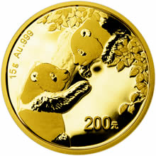 Náhled Averzní strany - Panda 15g Au - Investiční zlatá mince