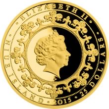 Náhled Reverzní strany - Zlatá půluncová mince 25 NZD Karel IV. proof