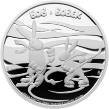 Náhled Averzní strany - Stříbrná mince 2 NZD Bob a Bobek proof