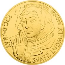 Náhled Averzní strany - Zlatá investiční mince 500 NZD 100 dukát svaté Ludmily