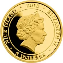 Náhled Reverzní strany - Zlatá mince 5 NZD Bob a Bobek proof