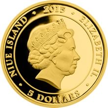Náhled Reverzní strany - Zlatá mince 5 NZD Víla Amálka proof