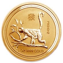Náhled Averzní strany - 2004 Monkey 1 Oz Australian gold coin