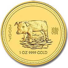 Náhled Averzní strany - 2007 Pig 1 Oz Australian gold coin