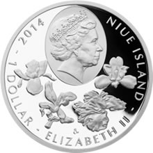 Náhled Reverzní strany - Stříbrná mince 1 NZD Bledule letní - kolorovaná Proof