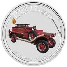 Náhled Averzní strany - Požární auto 2006 Fire Engine 1oz Silver Coin 1923 Garford Type 15 Pumper