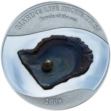 Náhled Averzní strany - 2009 Palau - Marine Life - Mince s perlou Ag Proof