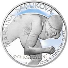 Náhled Averzní strany - Stříbrná mince 1 NZD Martina Sáblíková Proof