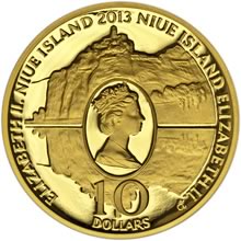Náhled Averzní strany - Zlatá půluncová mince 10 NZD Richard Wagner