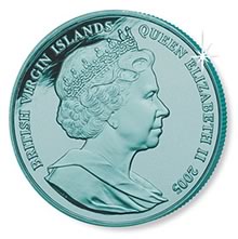Náhled Reverzní strany - British Virgin Islands Turquoise Inverted Swan 2005 Coin