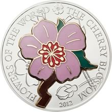 Náhled Reverzní strany - 2012 Cook Island - Flowers of the World - Cherry Blossom